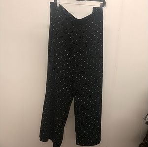 Black and White Polka Dot wide leg pants